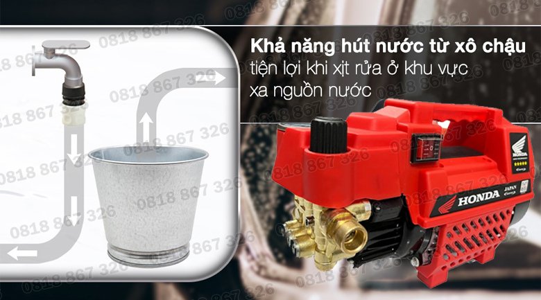 Máy rửa xe Honda H02B3500W Công suất 3500W Chỉnh Áp