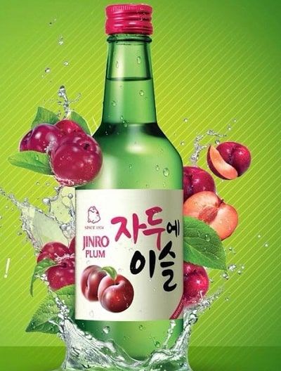 Rượu Jinro Soju Plum 13% - Thùng 20 Chai - Chai 360ml