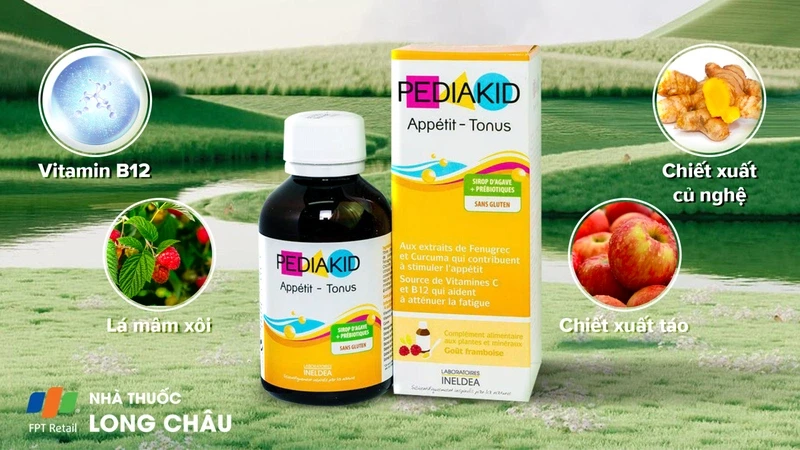 Siro Pediakid Appétit Tonus hỗ trợ kích thích cảm giác thèm ăn, giảm mệt mỏi (125ml)