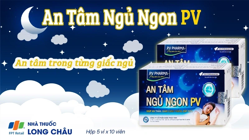 Viên uống An Tâm Ngủ Ngon PV Pharma giúp an thần, giảm căng thẳng (5 vỉ x 10 viên)