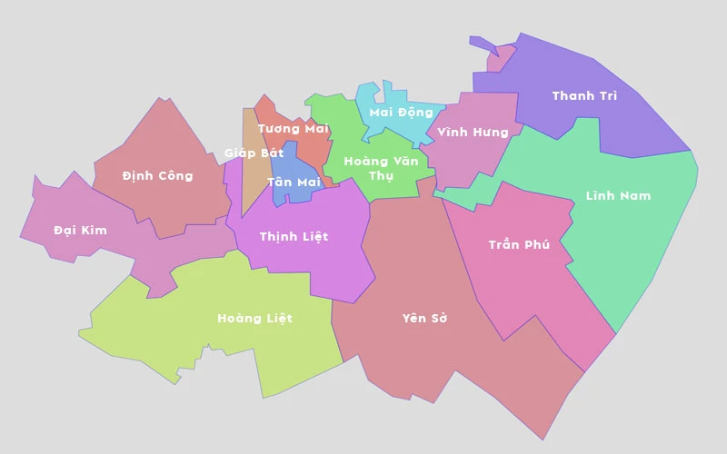 Quận Hoàng Mai có bao nhiêu phường, tuyến đường phố?