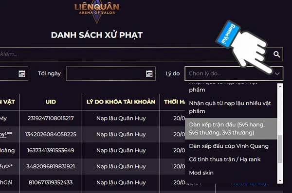 Cách xem bảng phong thần Liên Quân Mobile