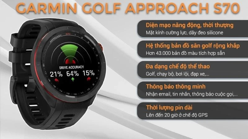 Đồng hồ thông minh Garmin Golf Approach S70