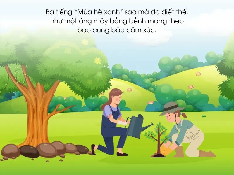 Cap hay về Mùa hè xanh, thơ đi Mùa hè xanh ý nghĩa