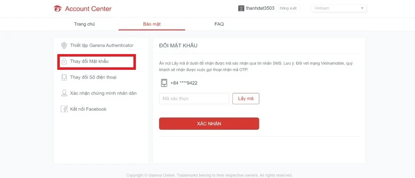 Hướng dẫn cách đổi mật khẩu Garena nhanh, đơn giản nhất