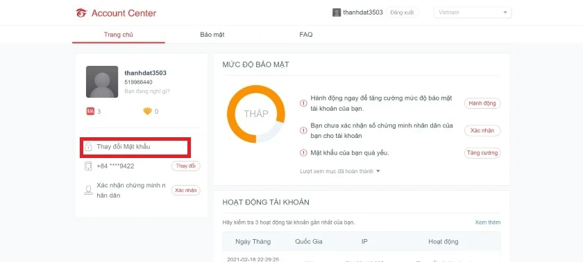 Hướng dẫn cách đổi mật khẩu Garena nhanh, đơn giản nhất