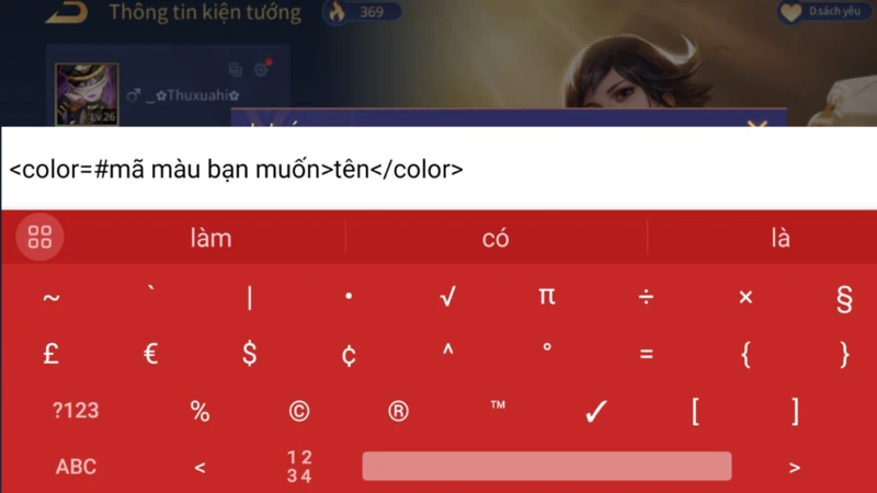 Đặt tên liên quân có màu, code chữ màu liên quân trendy 2024