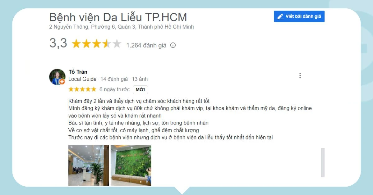 Top 5 bệnh viện, phòng khám da liễu Quận 3 đáng tin cậy