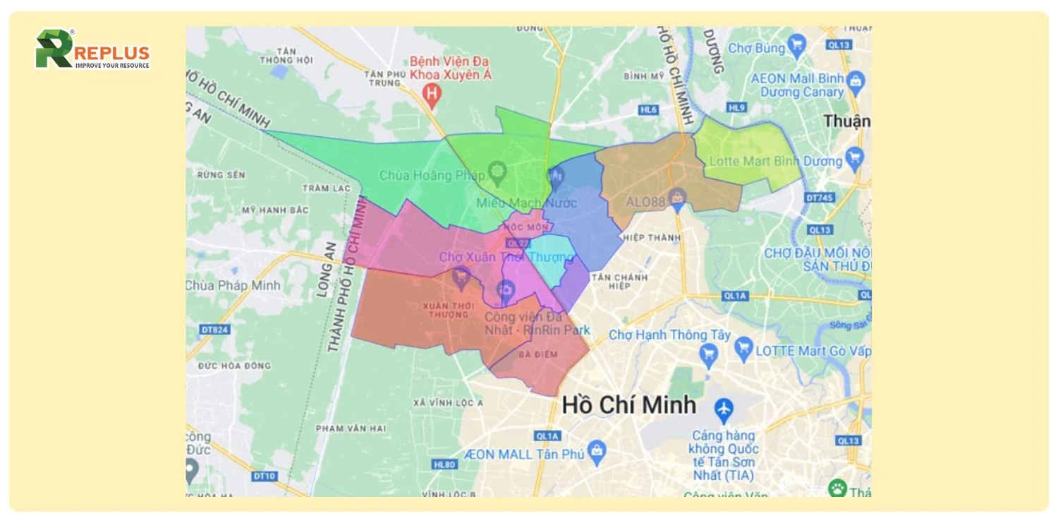 Cập nhật bản đồ Sài Gòn chi tiết 24 quận mới nhất 2024
