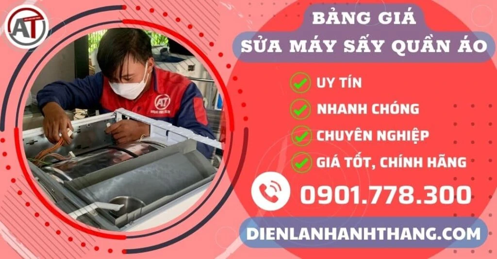 Bảng Giá Sửa Máy Sấy Quần Áo Tại Nhà, Linh Kiện Chính Hãng