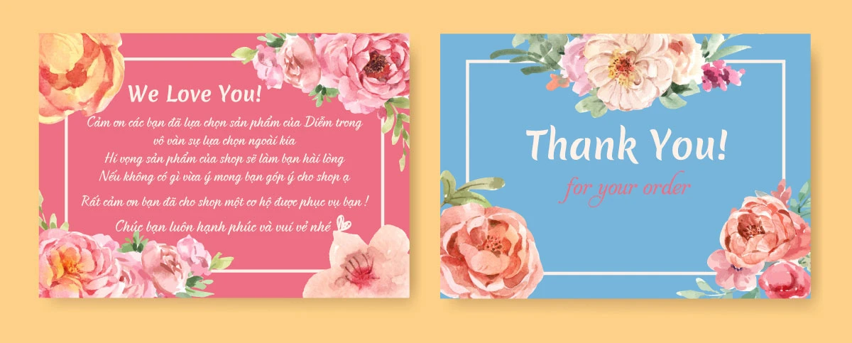 38+ mẫu thanks card, thư cảm ơn cho Shop online