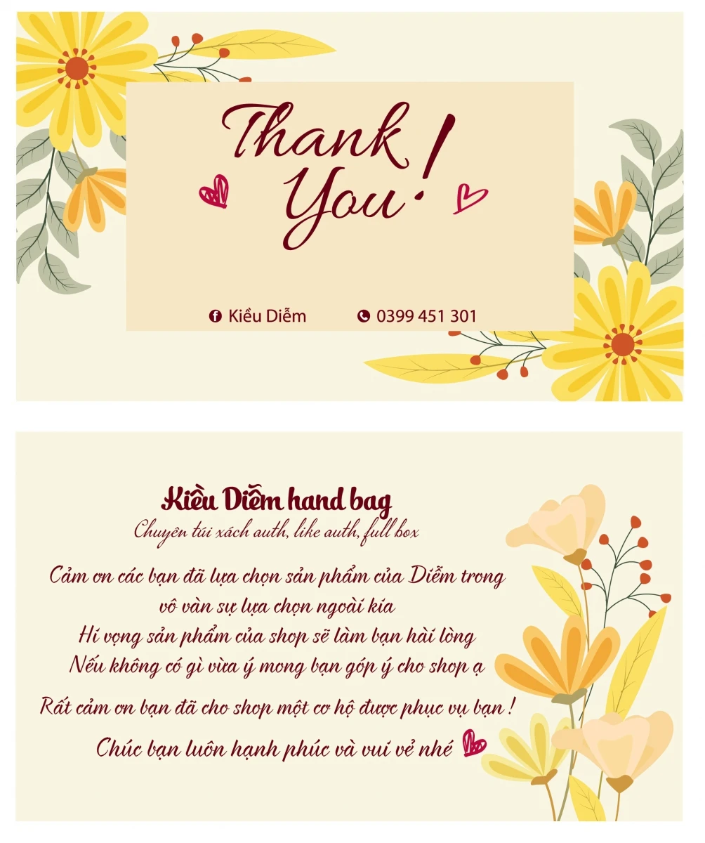 38+ mẫu thanks card, thư cảm ơn cho Shop online