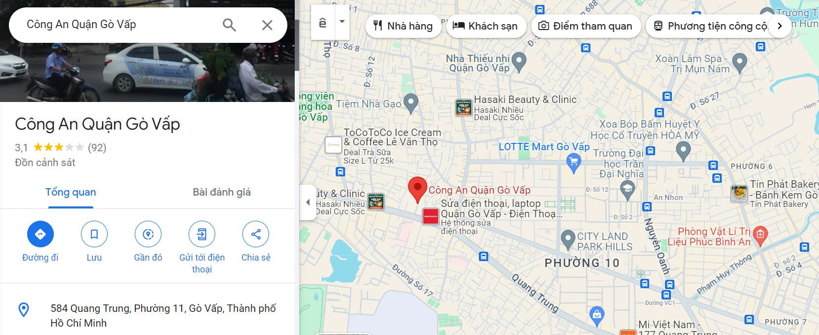 Thông tin địa chỉ Công an Quận Gò Vấp, TP Hồ Chí Minh