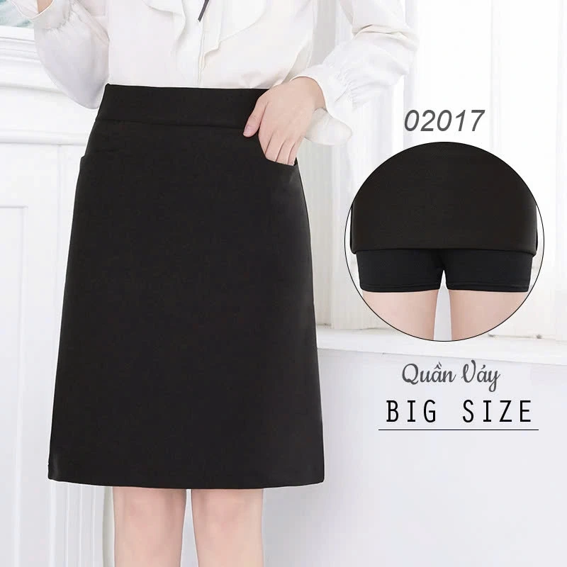 Quần váy công sở BIGSIZE Quảng Châu form chữ A 2 túi - 02017