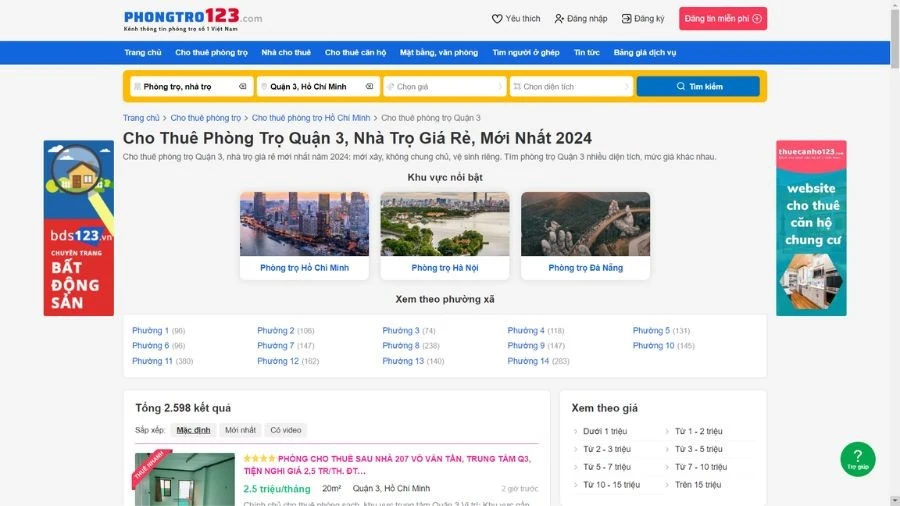 Cho Thuê Phòng Trọ Quận 3, Nhà Trọ Quận 3, Giá Rẻ 2024