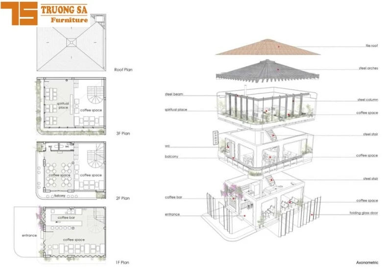55+ Mẫu bản vẽ thiết kế quán cafe sân vườn đẹp nhất 2024