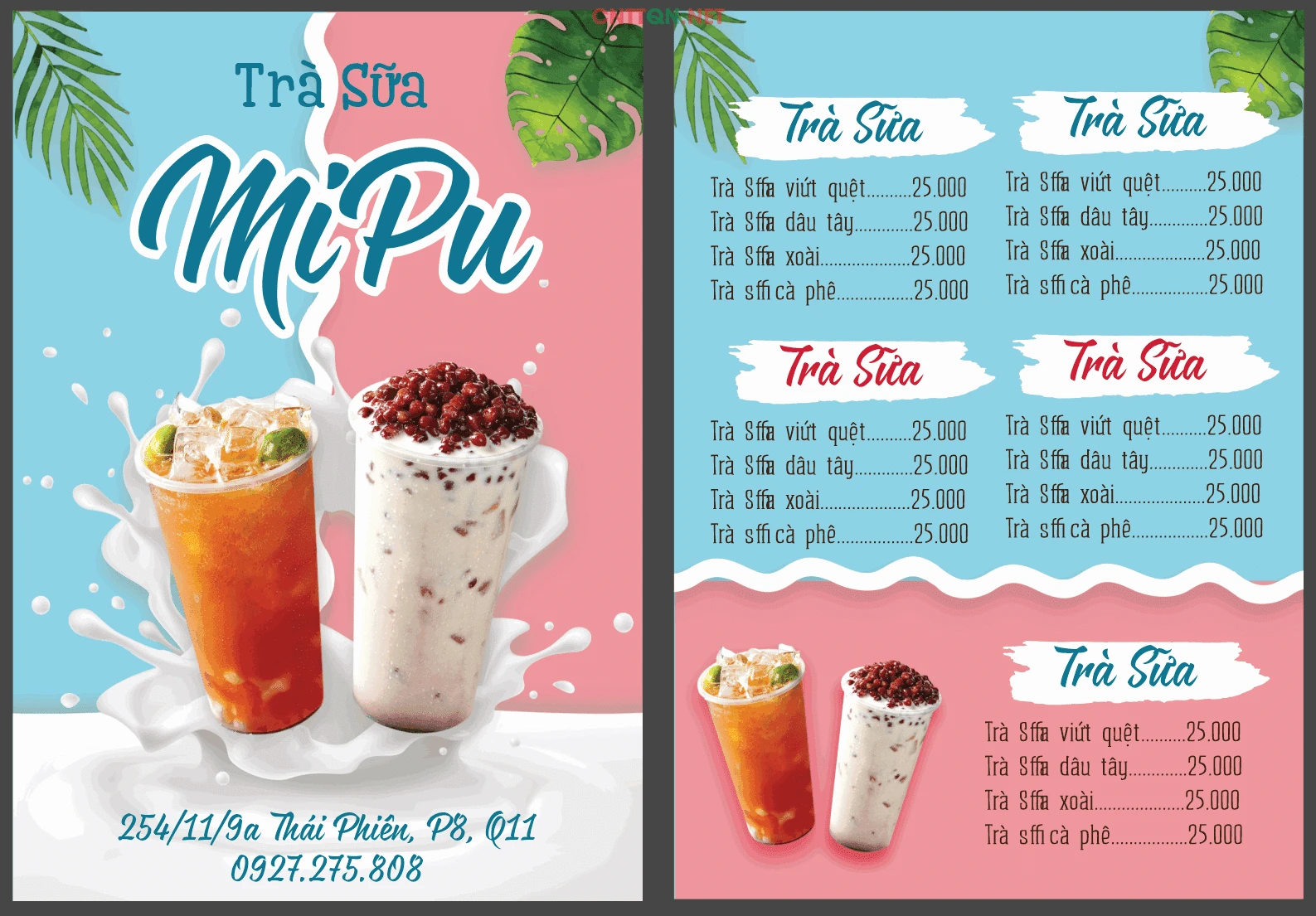 Top 50+ mẫu menu quán trà sữa đẹp & ấn tượng nhất