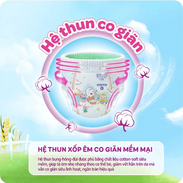 Bỉm - Tã quần Bobby size L - 38 +6 miếng ( Cho bé từ 9-13kg )