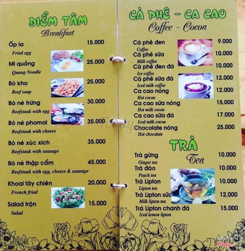 Menu quán cafe bình dân nên bao gồm những gì ?