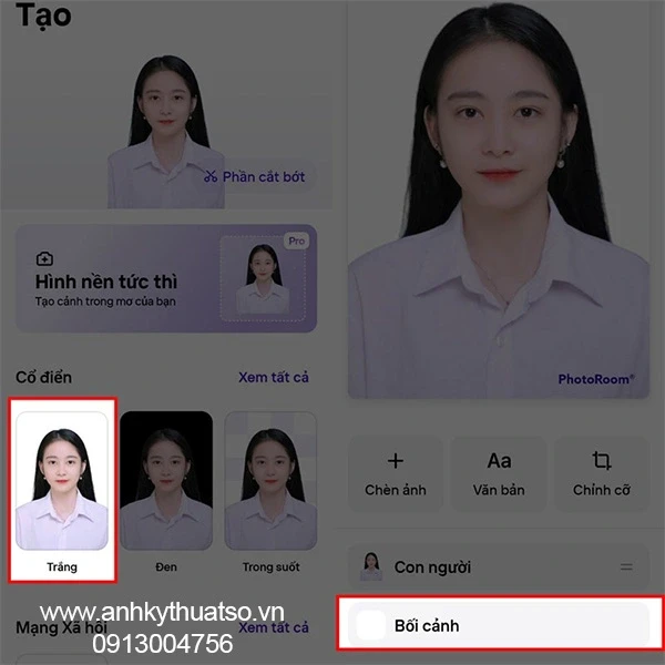 Hướng dẫn cách ghép phông xanh ảnh thẻ online đơn giản