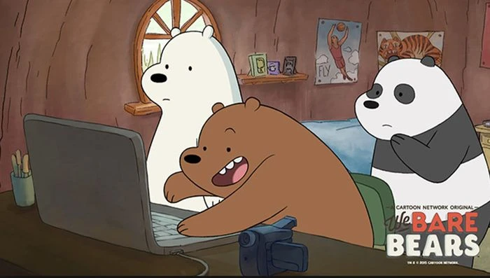 Bức tranh nền We Bare Bears đẹp lung linh