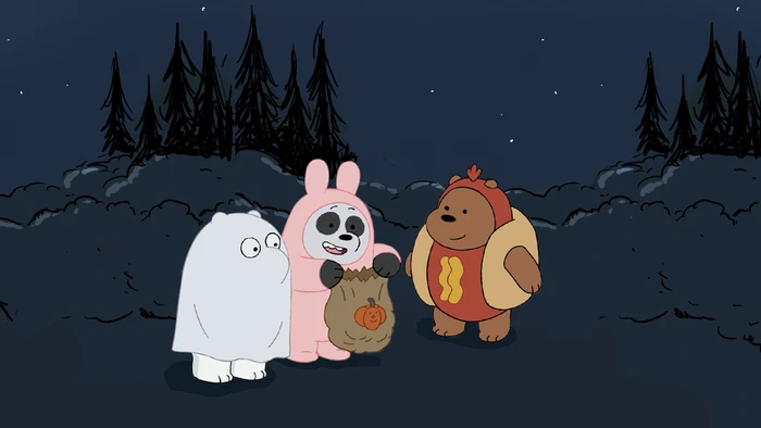 Bức tranh nền We Bare Bears đẹp lung linh