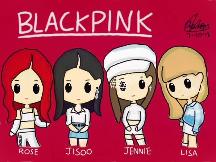 Bức tranh BlackPink chibi đẹp tuyệt vời