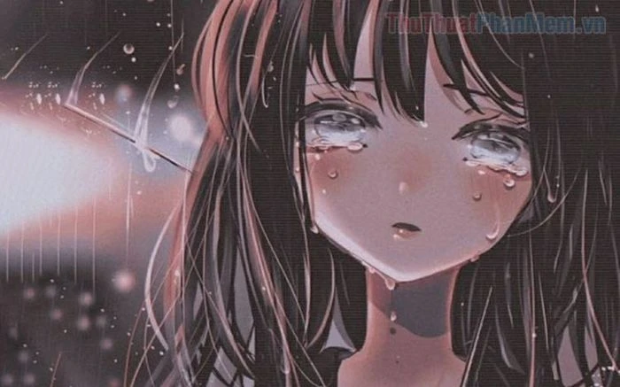 Hình ảnh anime buồn nữ thể hiện nỗi đau sâu sắc