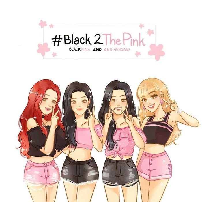 Bức tranh BlackPink chibi đẹp tuyệt vời