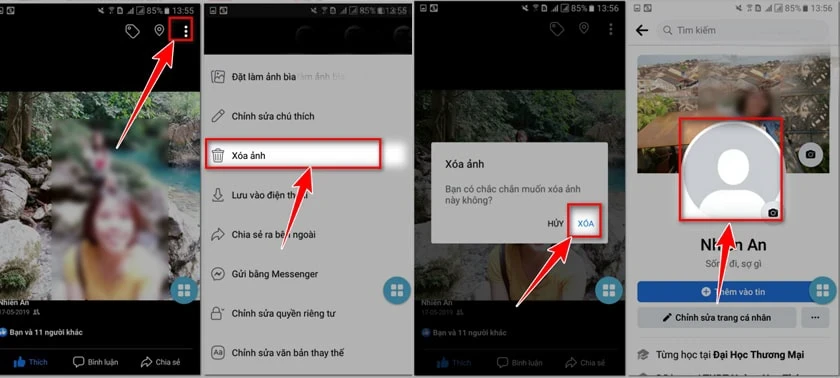 Cách xóa hình đại diện avatar trên Facebook bằng điện thoại, máy tính