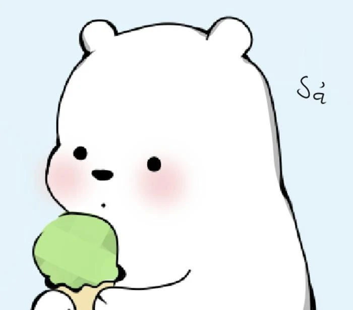 Avatar gấu trắng cute tạo điểm nhấn cho cá tính bạn