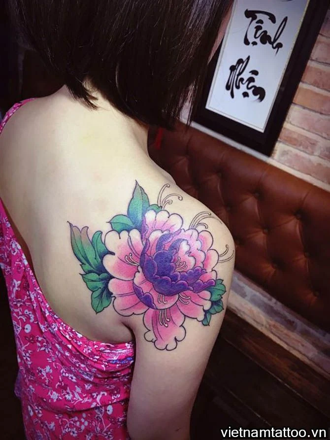 Tattoo xăm hoa mẫu đơn biểu tượng của vẻ đẹp Á Đông