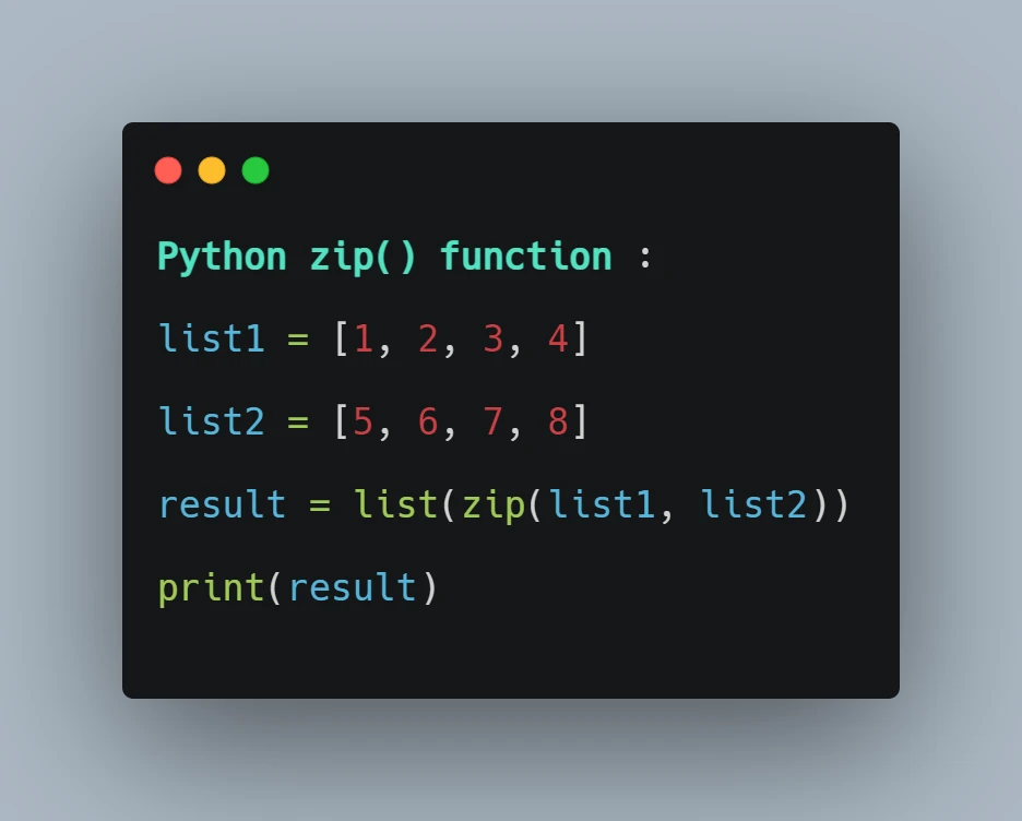 Sử dụng zip trong Python để kết hợp dữ liệu hiệu quả