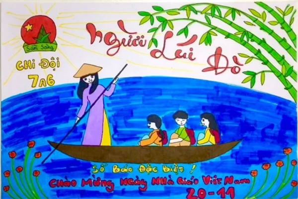 Tranh vẽ người lái đò trong ngày 20-11 ý nghĩa