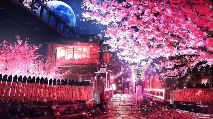 Khám Phá Vẻ Đẹp Hoa Anh Đào Đêm Trong Anime