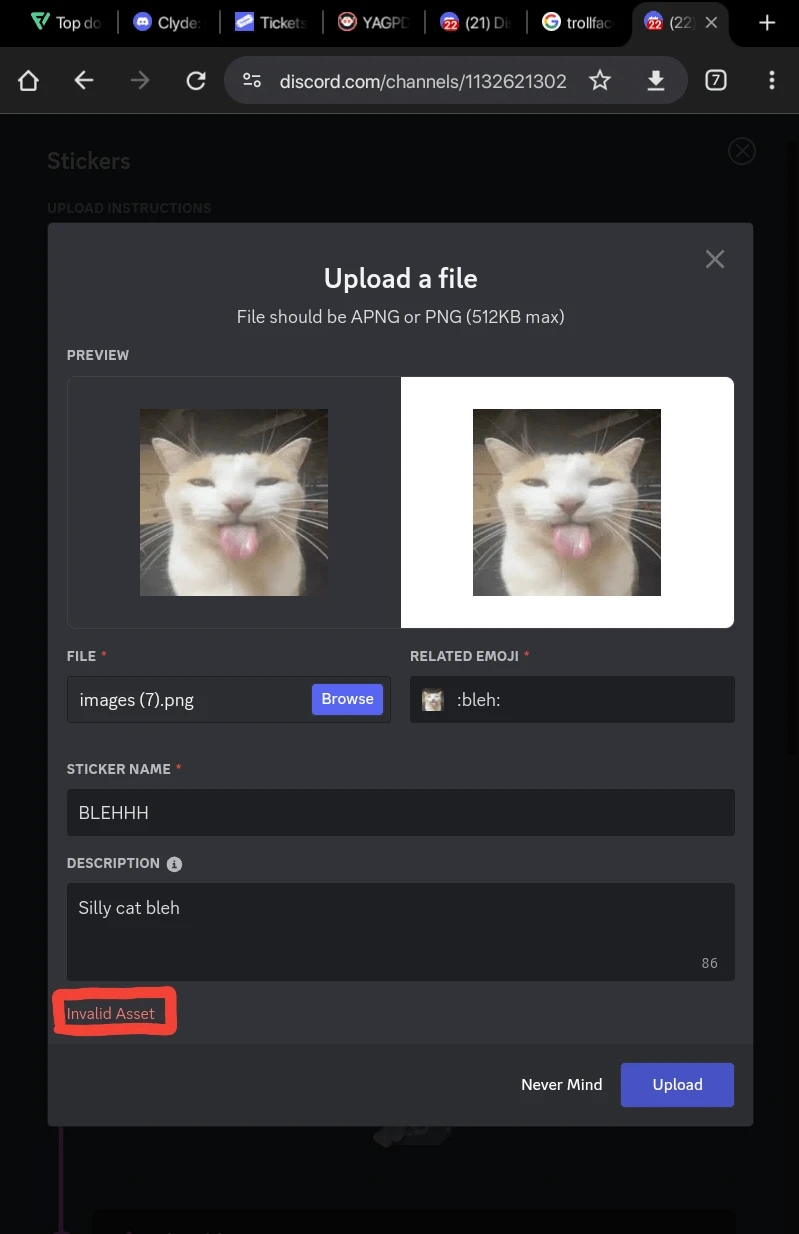 Khám Phá Nguyên Nhân Invalid Asset Discord Sticker