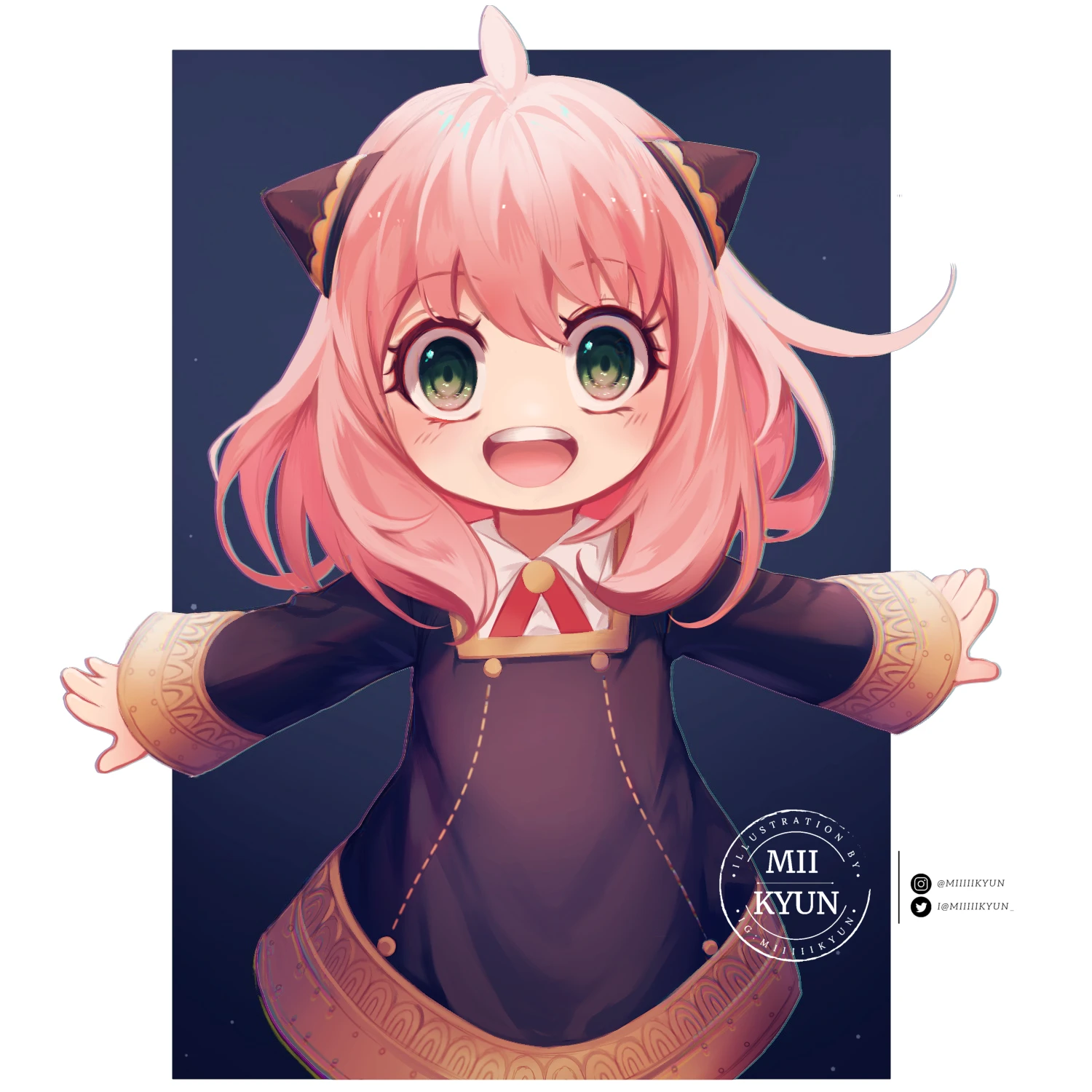Tác phẩm nghệ thuật Anya Forger fanart độc đáo và dễ thương