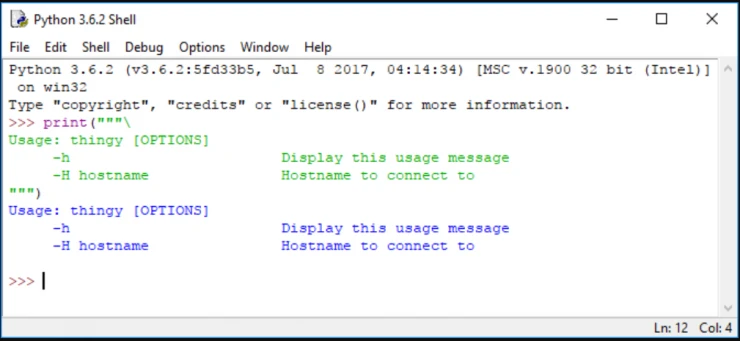 Kết quả đầu ra của chương trình Python đơn giản
