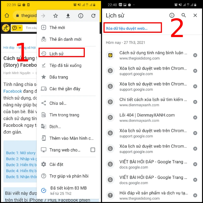 Hướng dẫn xóa lịch sử tìm kiếm Google trên điện thoại Samsung