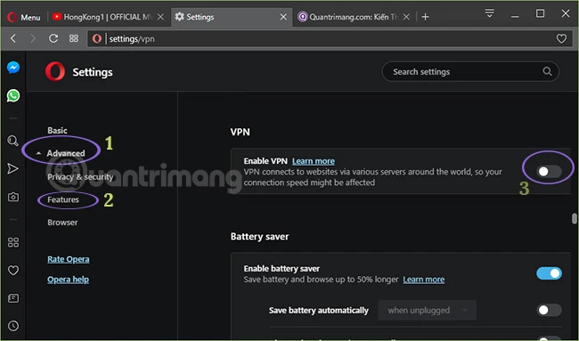 Hướng dẫn cách bật VPN trên Opera nhanh chóng